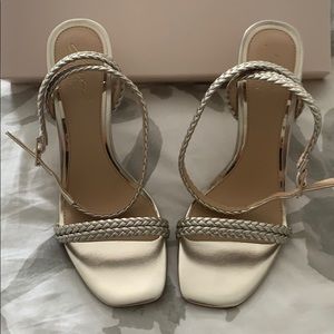 Badgley Mischka gold heels